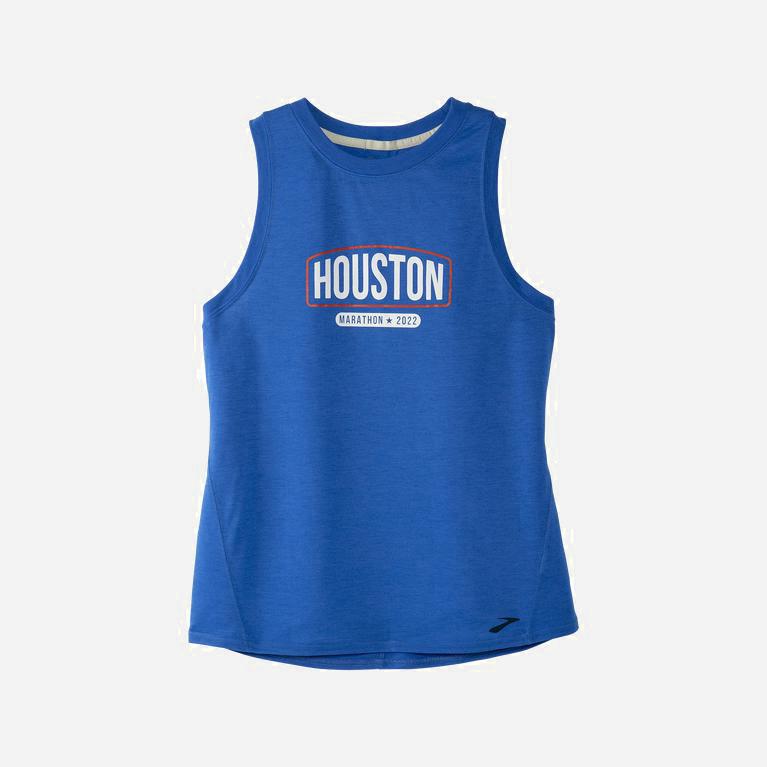 Brooks Houston22 Distance Graphic - Camiseta Sin Mangas Mujer - Azules (KFWO-79480)